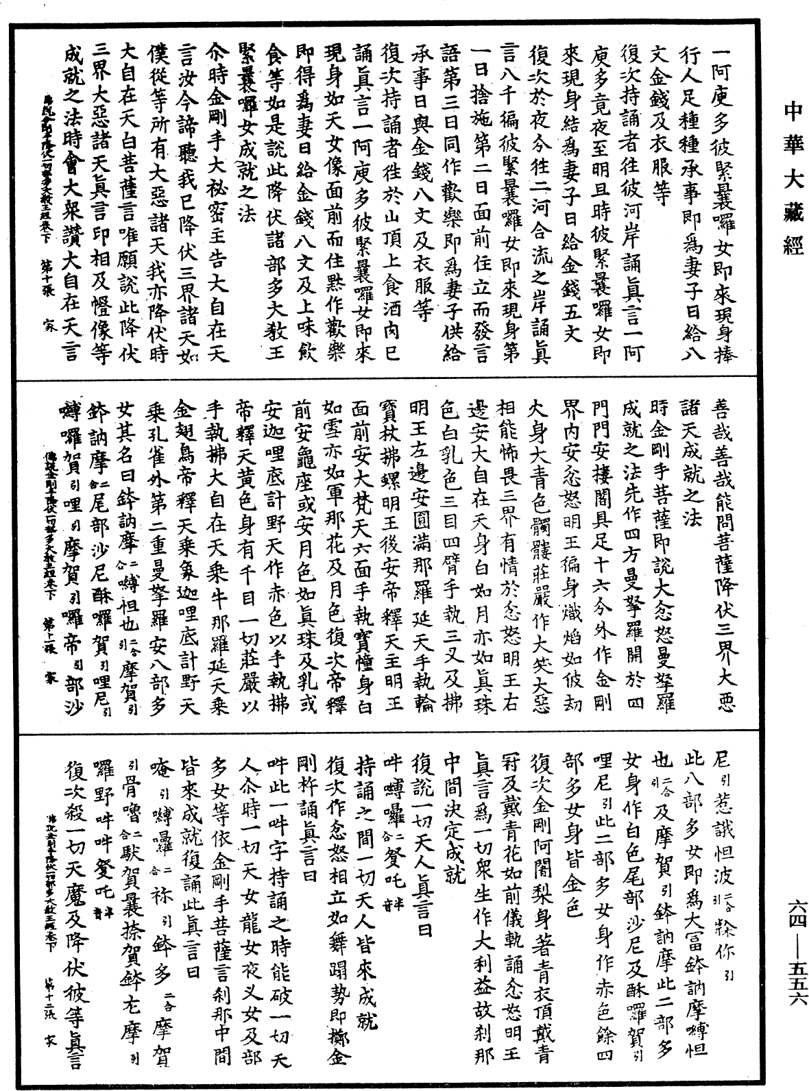 佛說金剛手菩薩降伏一切部多大教王經《中華大藏經》_第64冊_第0556頁