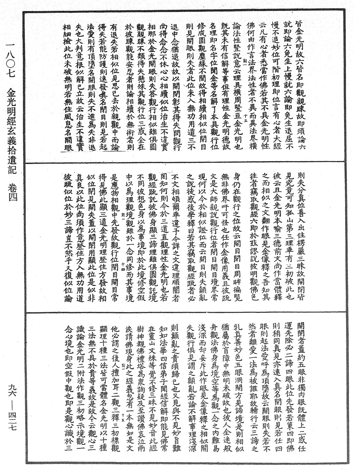 金光明經玄義拾遺記《中華大藏經》_第96冊_第427頁