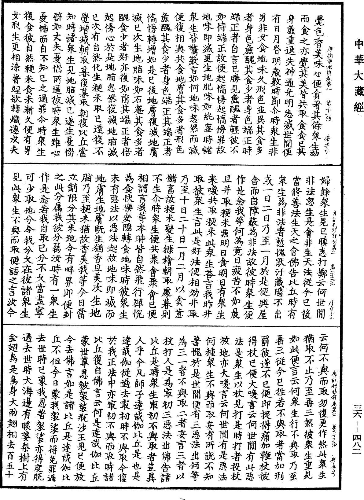 摩訶僧祇律《中華大藏經》_第36冊_第0482頁