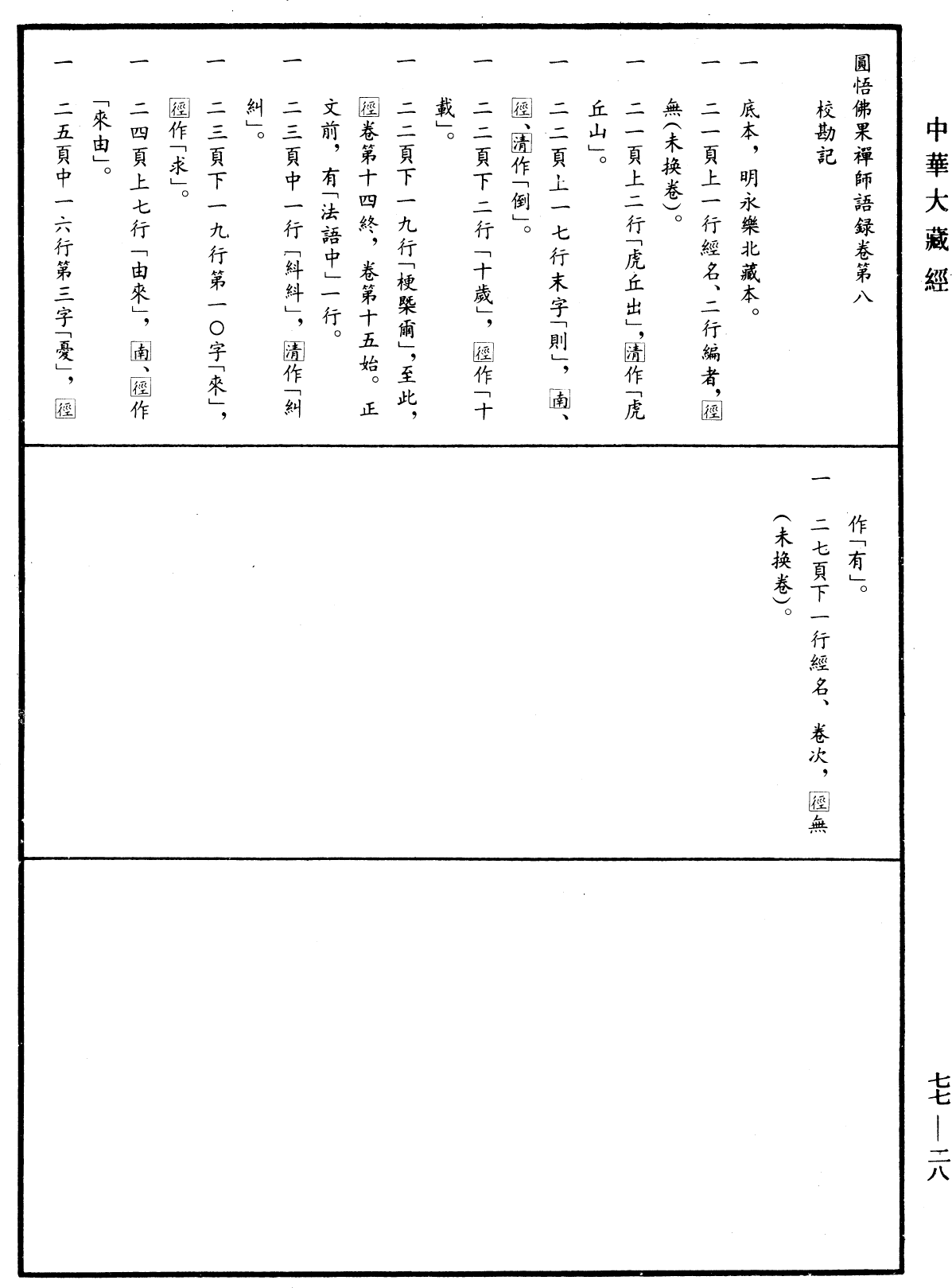 圓悟佛果禪師語錄《中華大藏經》_第77冊_第028頁