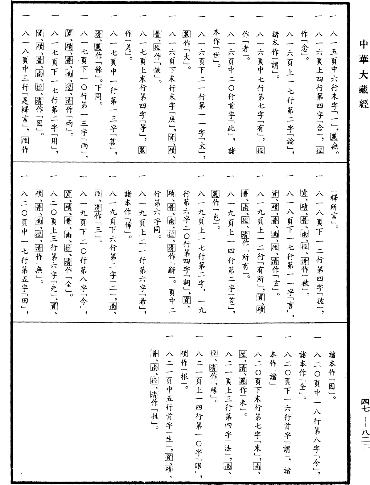 阿毗達磨順正理論《中華大藏經》_第47冊_第822頁52