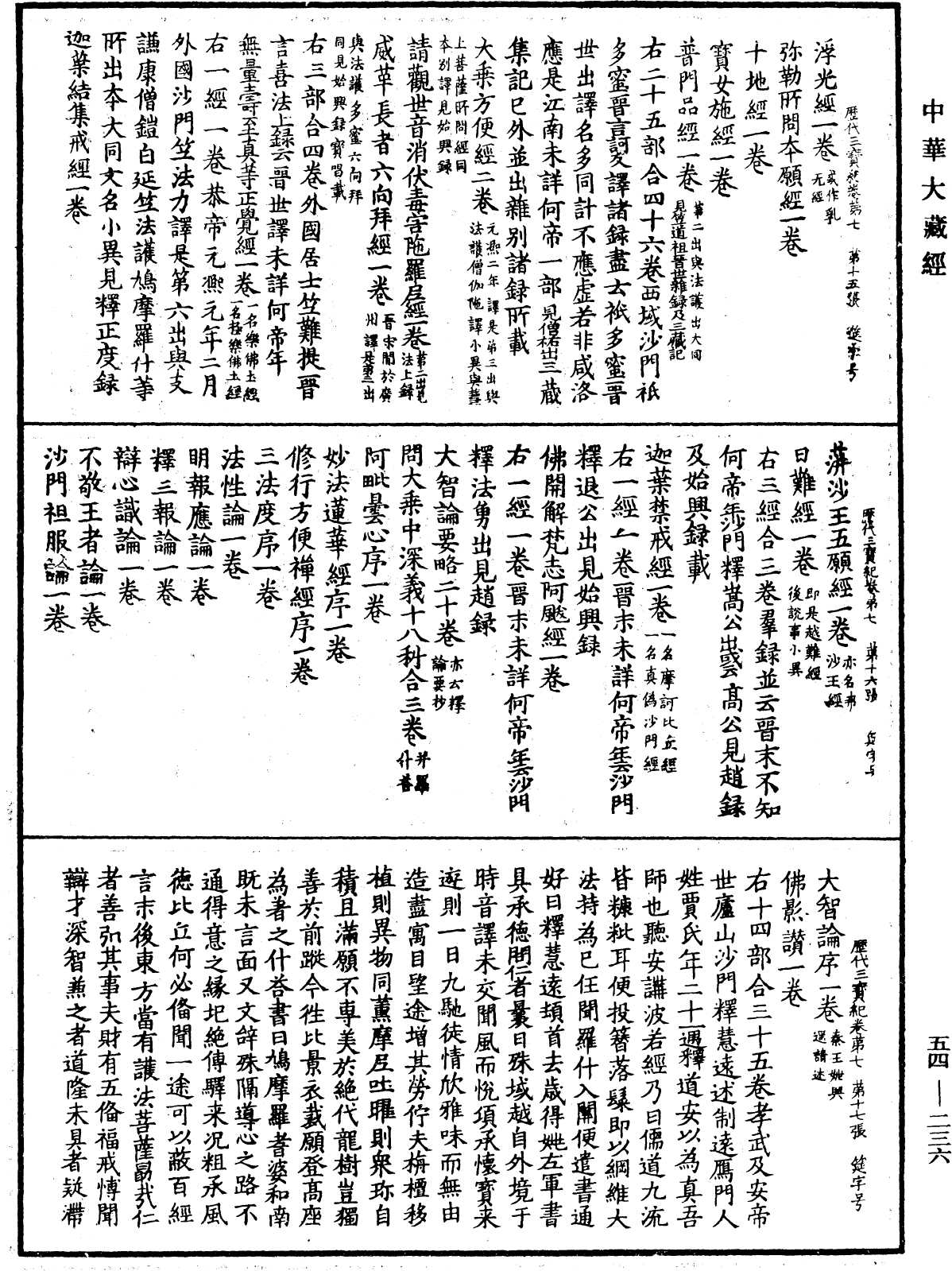 歷代三寶紀《中華大藏經》_第54冊_第236頁