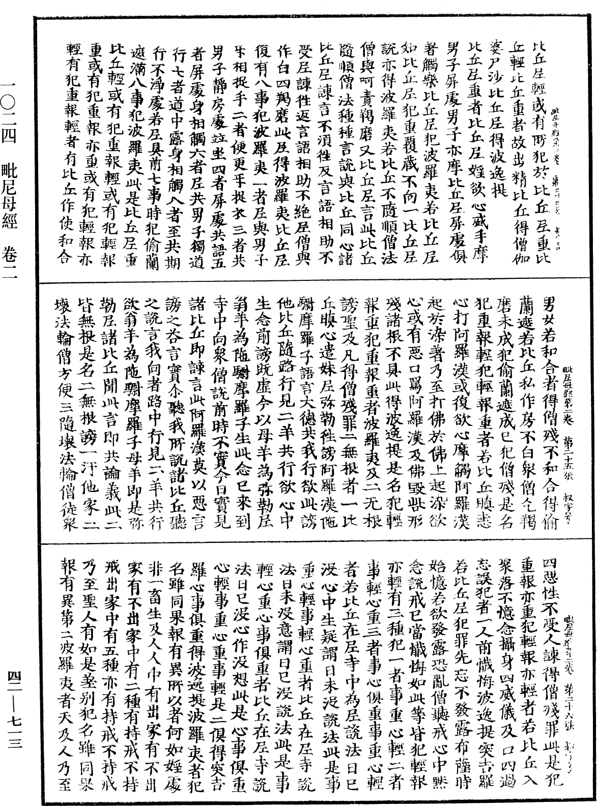 毗尼母经《中华大藏经》_第42册_第713页