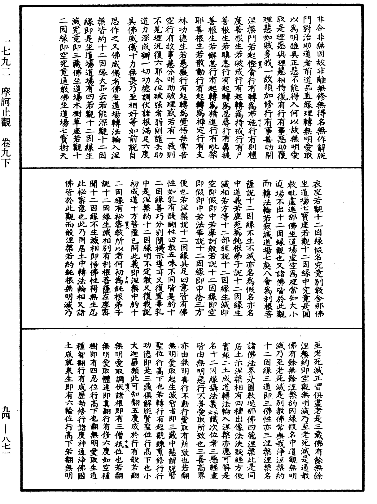 摩訶止觀《中華大藏經》_第94冊_第871頁