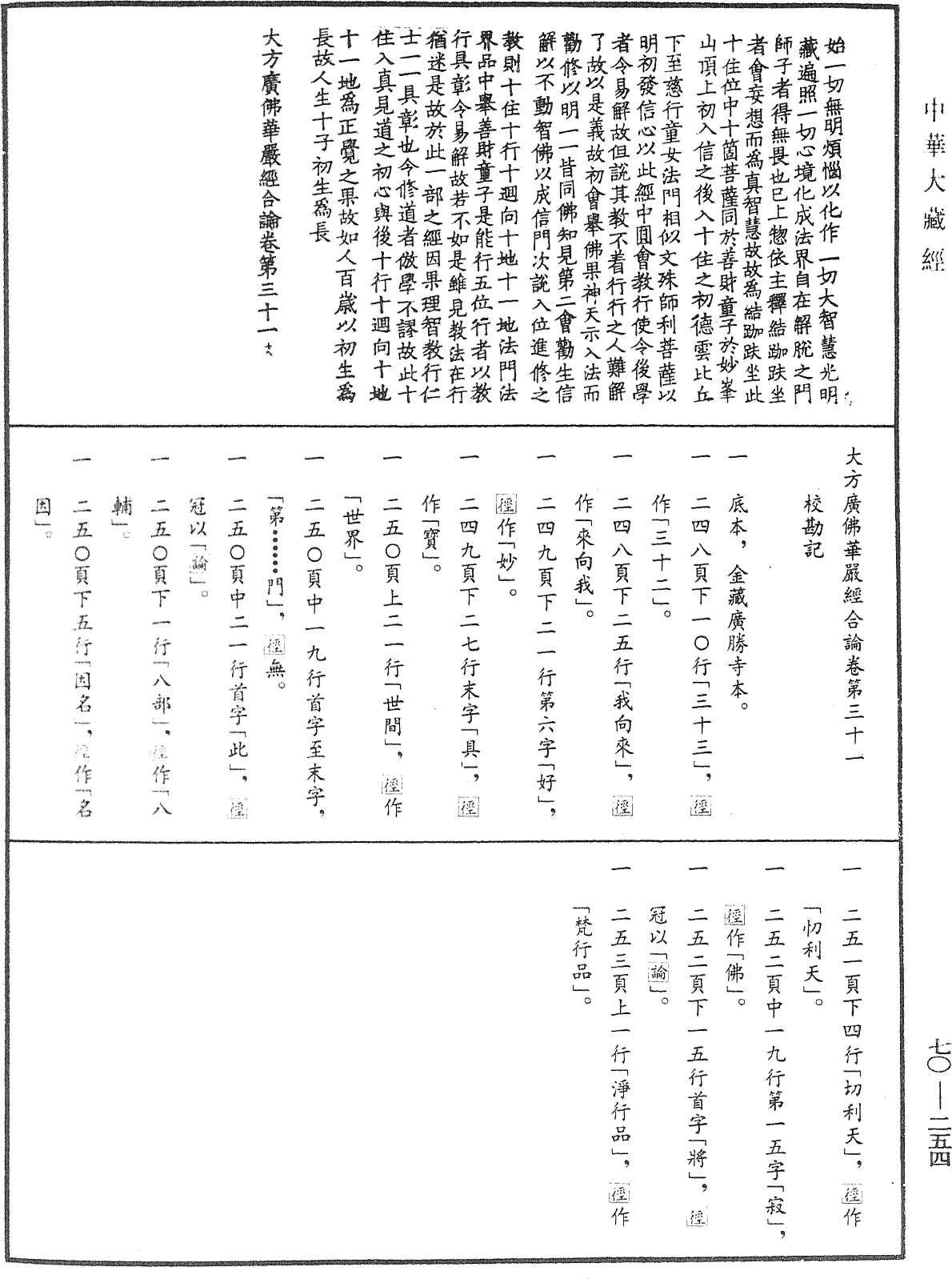 大方廣佛華嚴經合論《中華大藏經》_第70冊_第0254頁