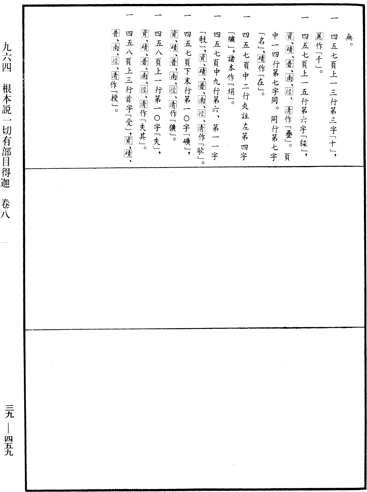 根本說一切有部目得迦《中華大藏經》_第39冊_第0459頁