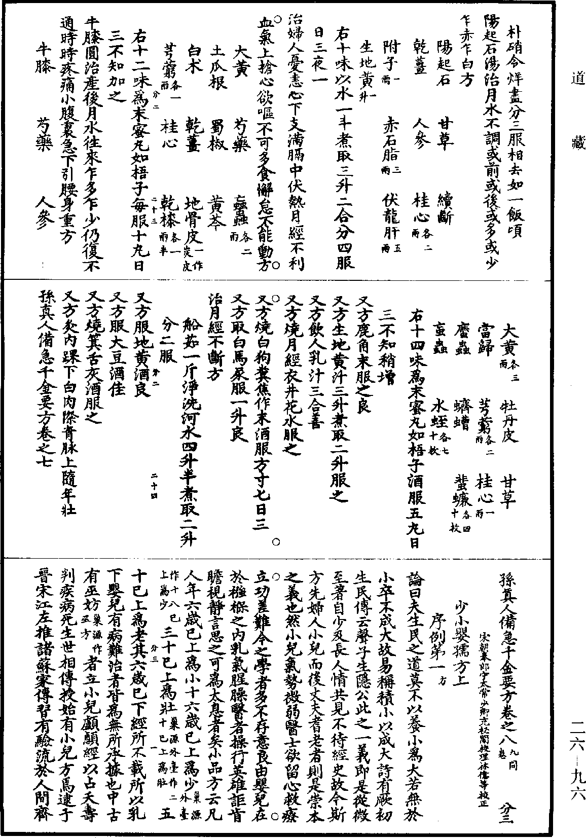 孫真人備急千金要方《道藏》第26冊_第0096頁