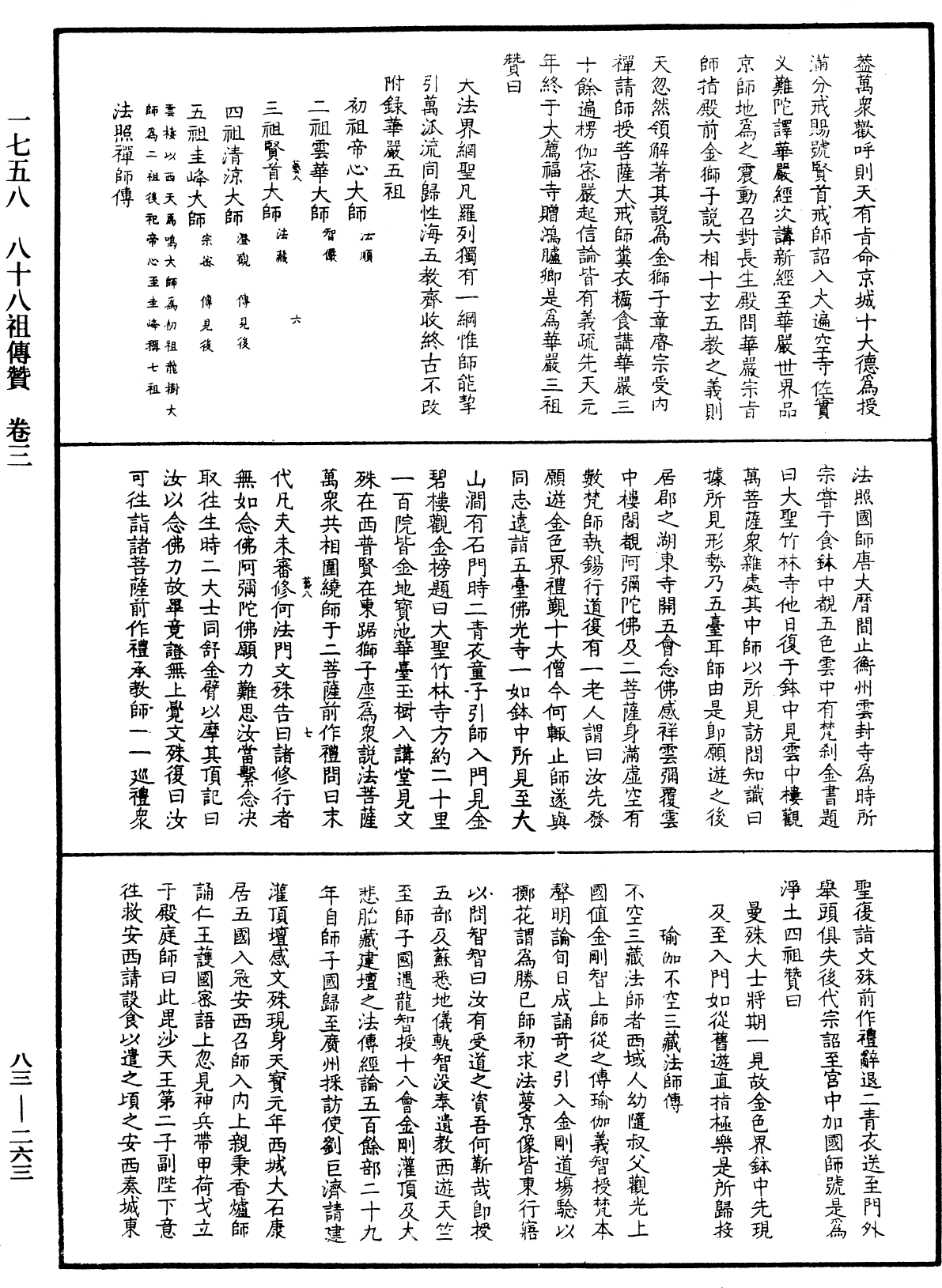 八十八祖傳贊《中華大藏經》_第83冊_第0263頁