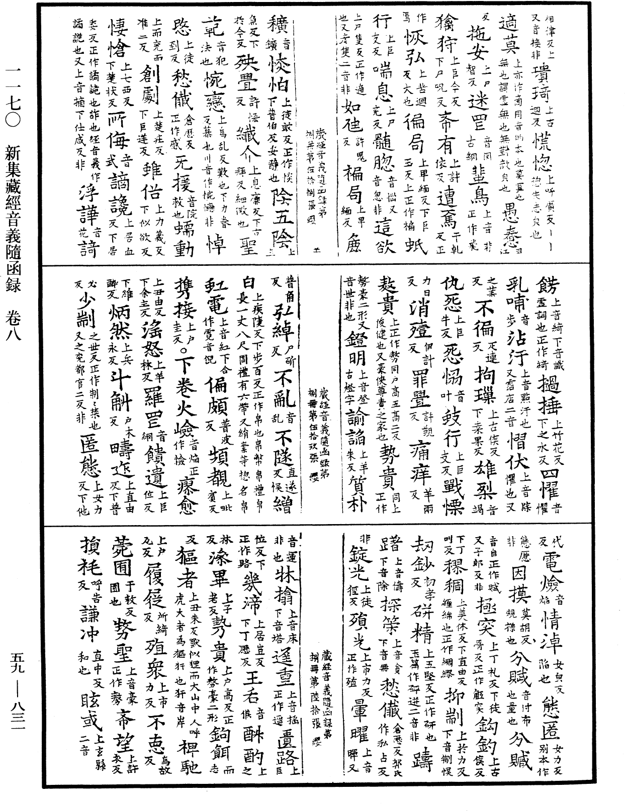 新集藏經音義隨函錄《中華大藏經》_第59冊_第0831頁