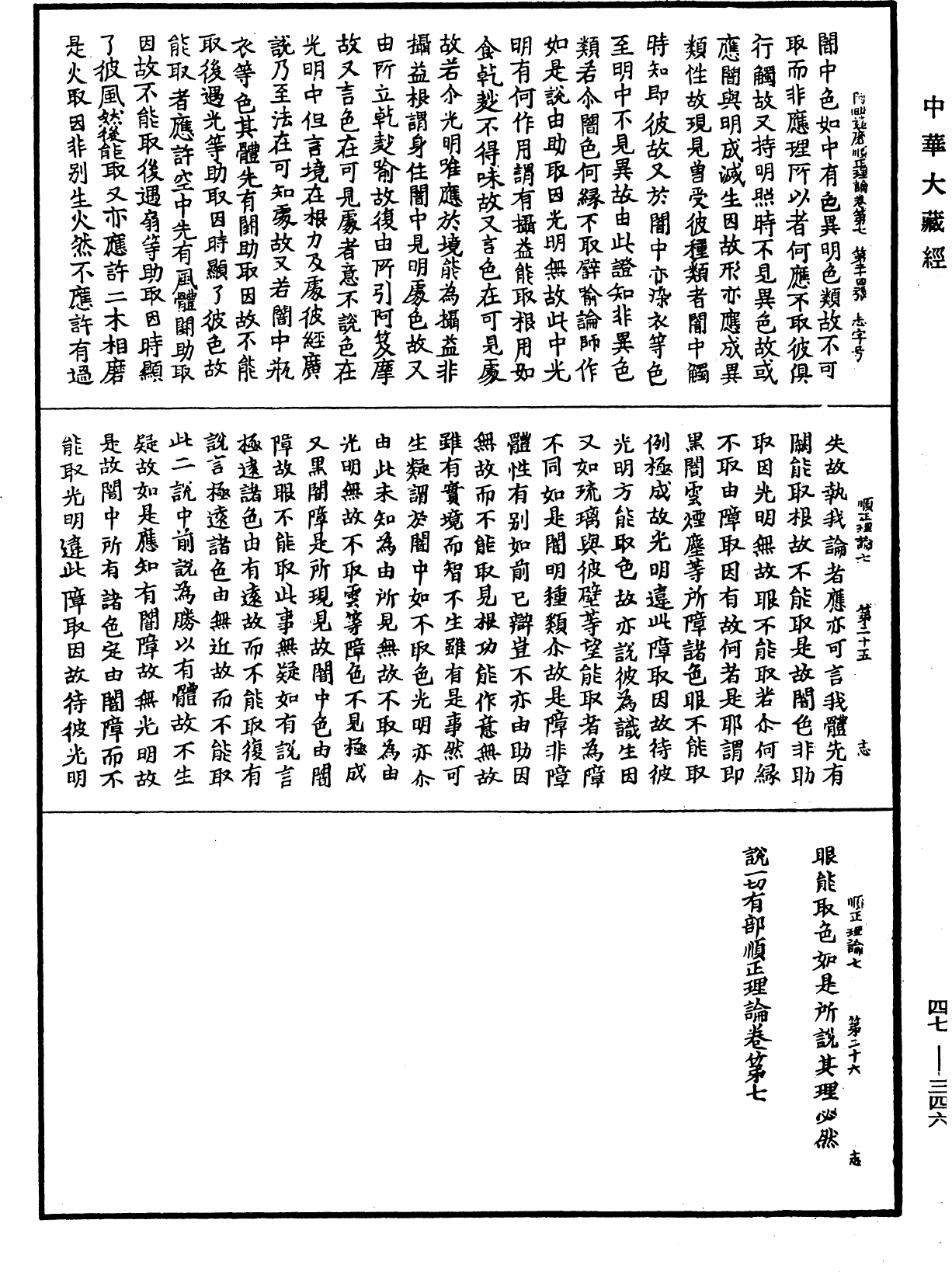 阿毗達磨順正理論《中華大藏經》_第47冊_第346頁