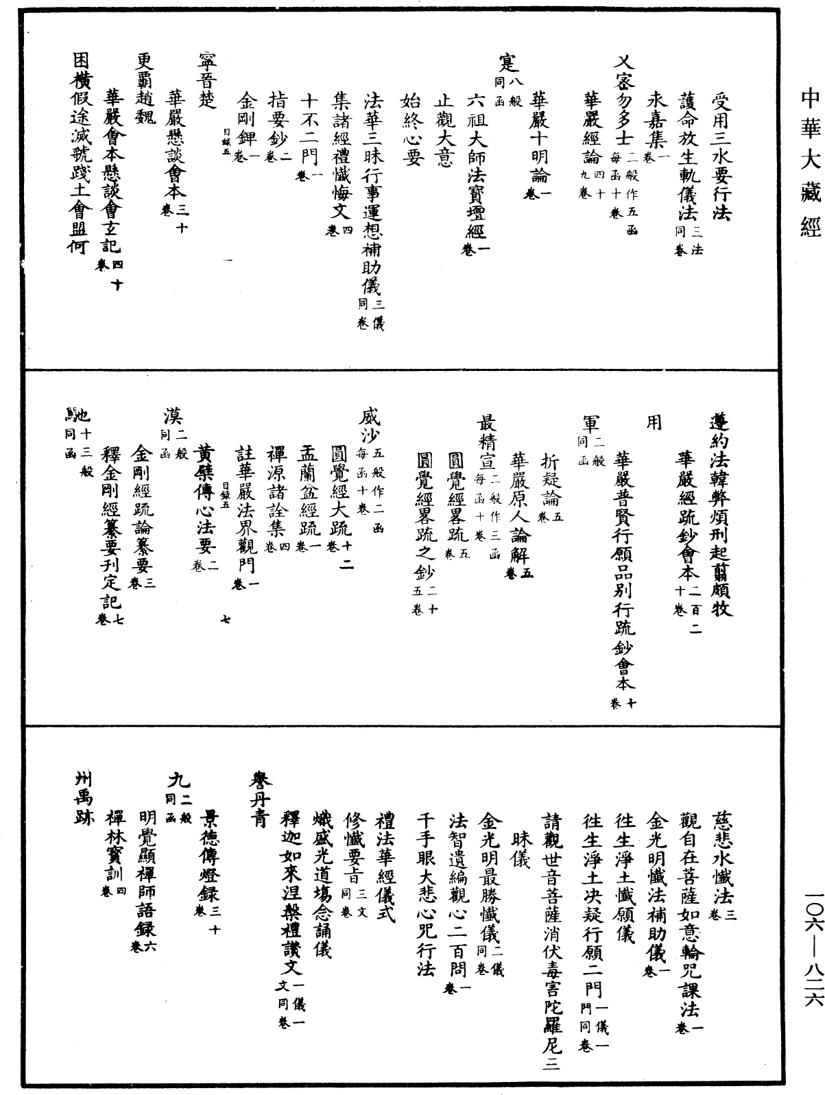 大清三藏圣教目录《中华大藏经》_第106册_第826页