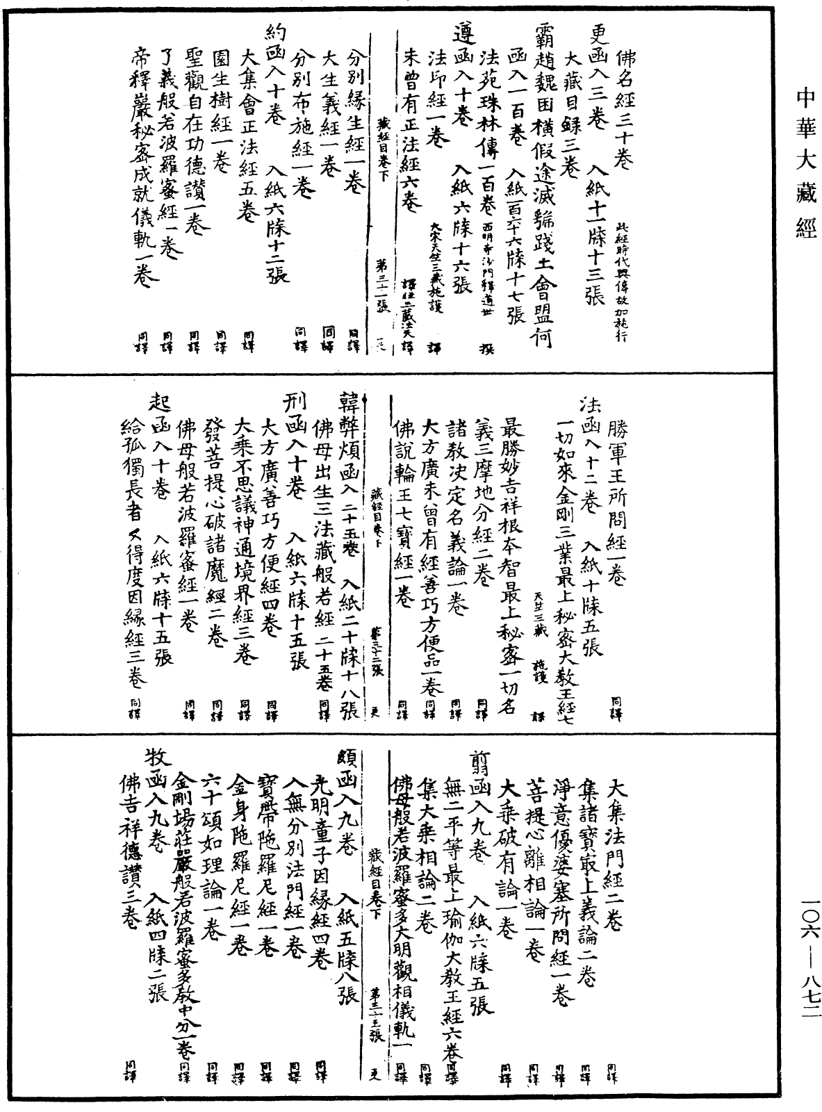 大藏目录《中华大藏经》_第106册_第872页