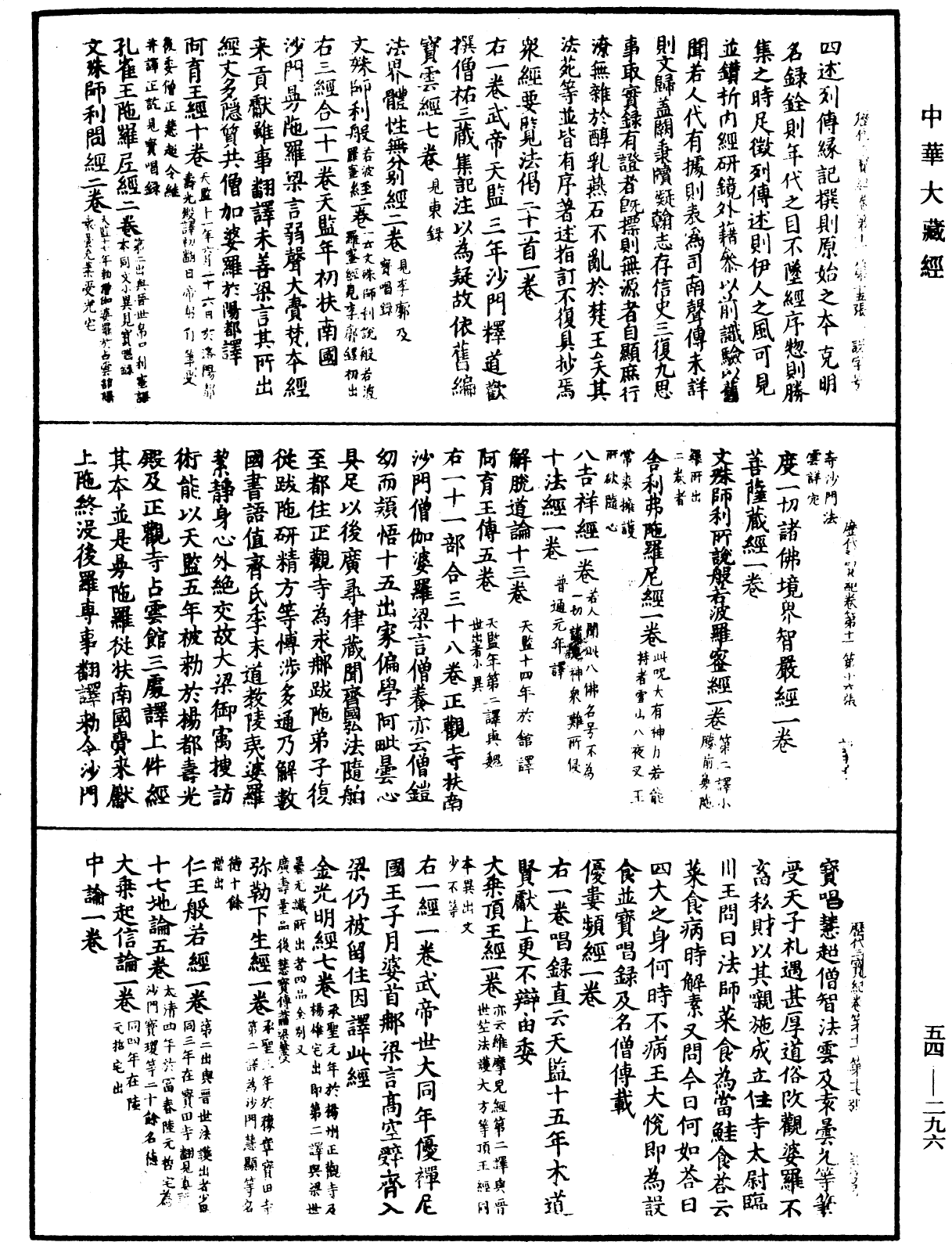 歷代三寶紀《中華大藏經》_第54冊_第296頁