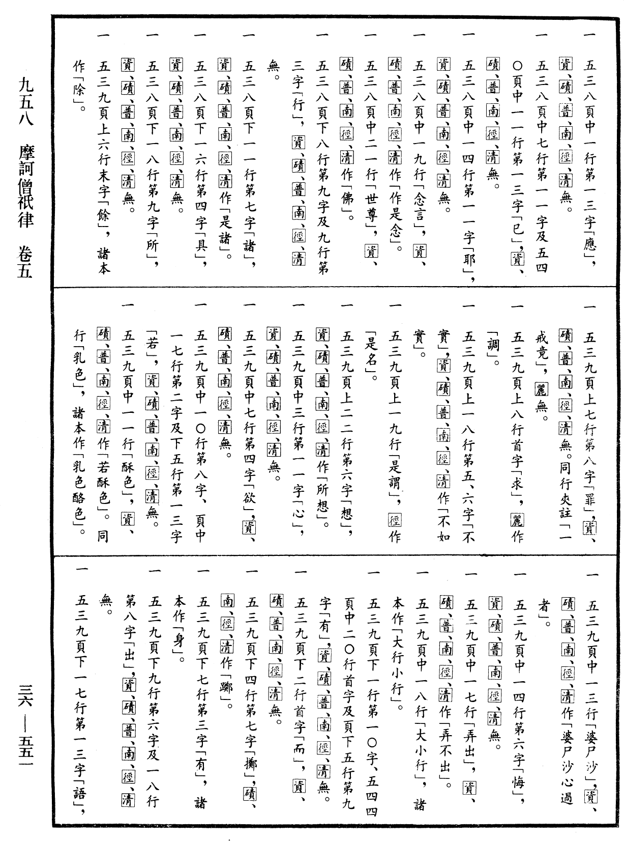 摩訶僧祇律《中華大藏經》_第36冊_第0551頁