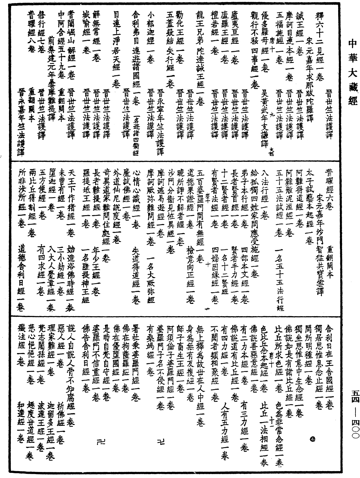 眾經目錄《中華大藏經》_第54冊_第400頁