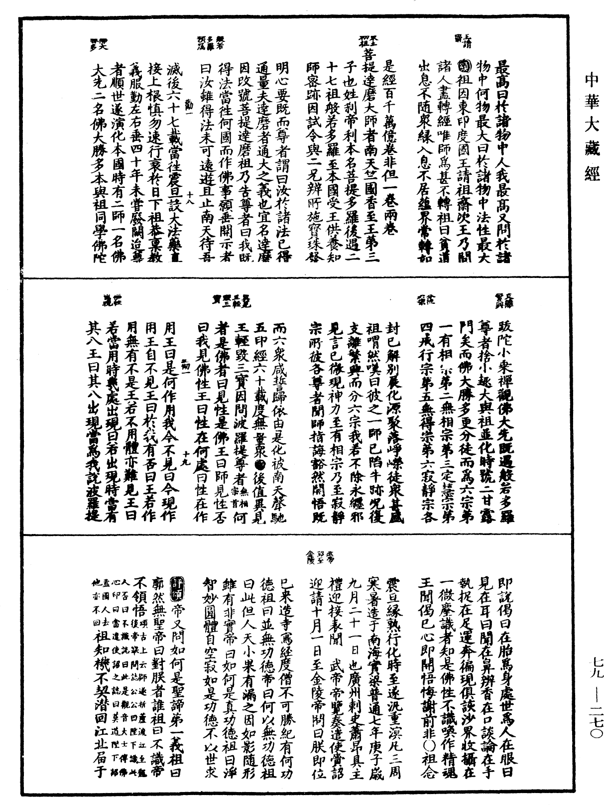 禪宗正脈《中華大藏經》_第79冊_第270頁