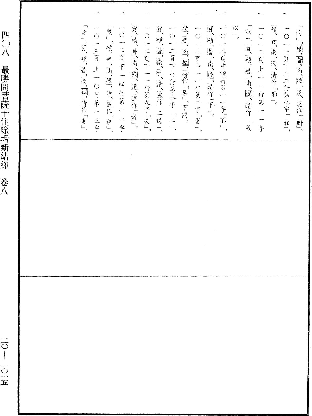 最勝問菩薩十住除垢斷結經《中華大藏經》_第20冊_第1015頁