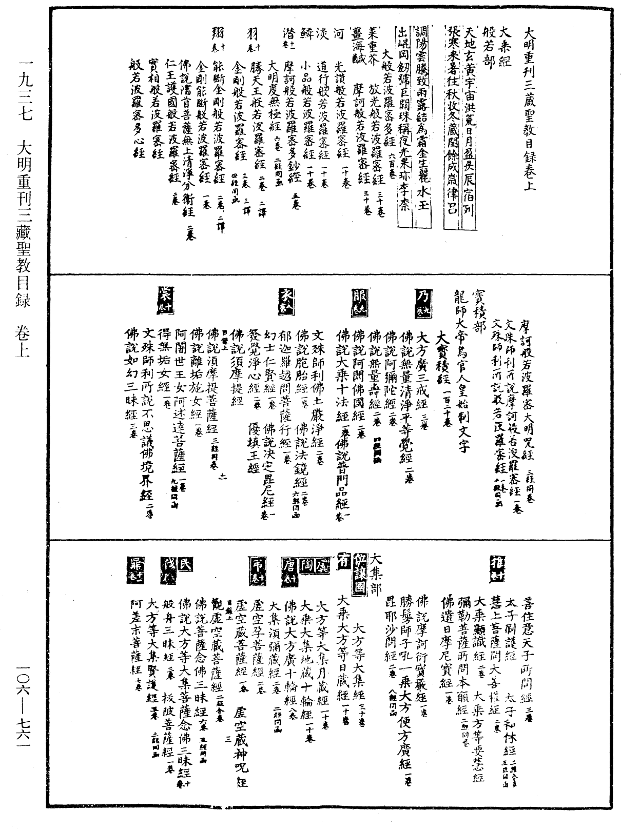 大明重刊三藏聖教目錄《中華大藏經》_第106冊_第761頁