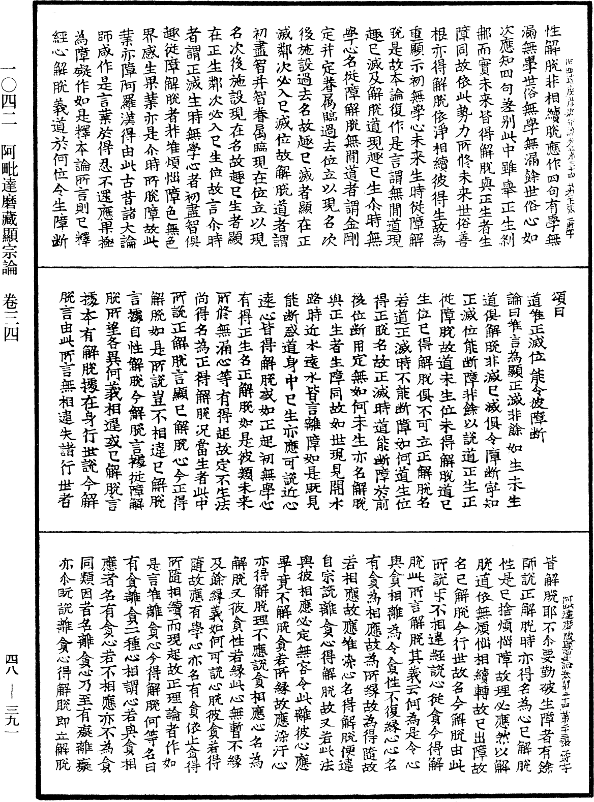阿毗達磨藏顯宗論《中華大藏經》_第48冊_第0391頁