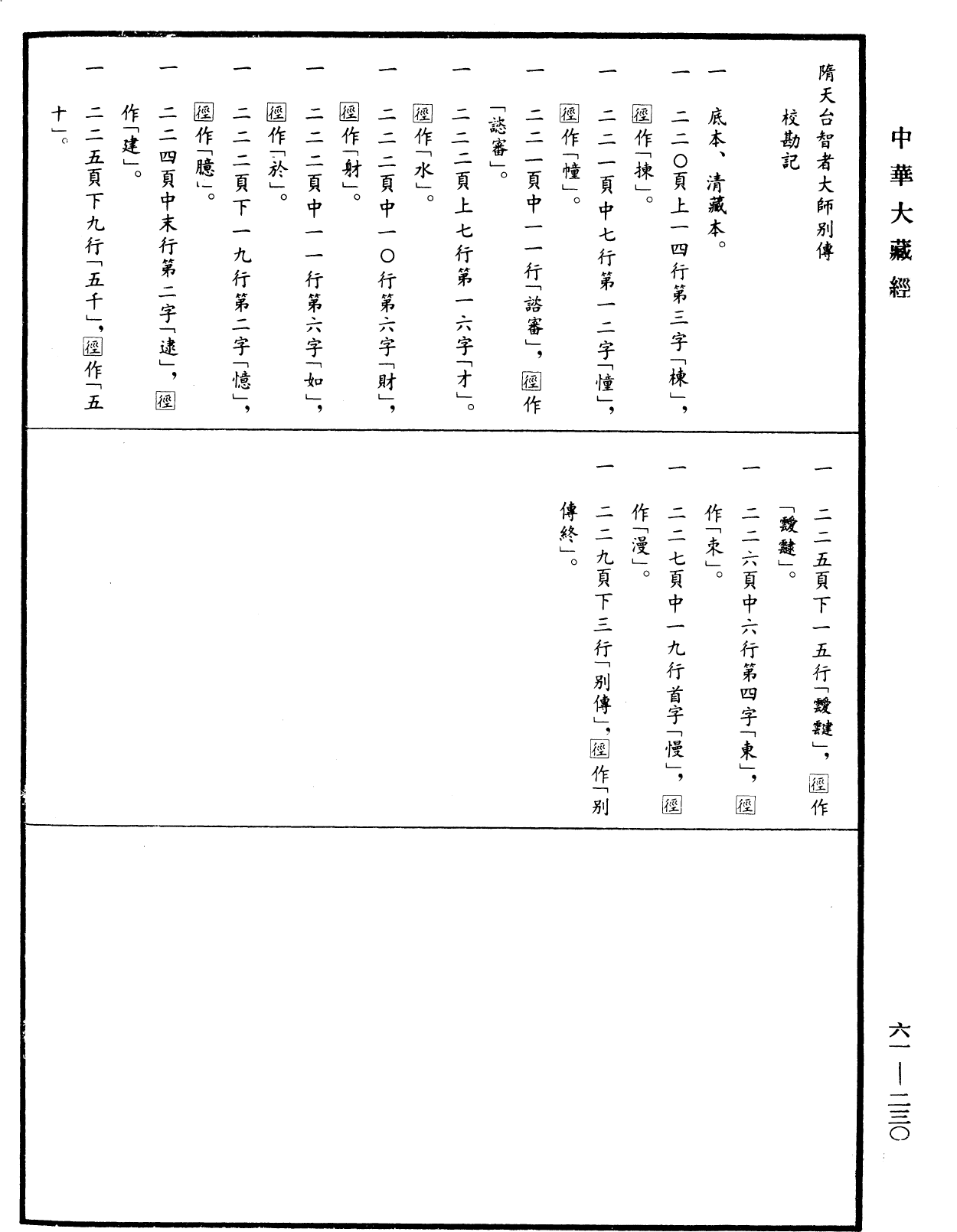 隋天台智者大師別傳《中華大藏經》_第61冊_第0230頁