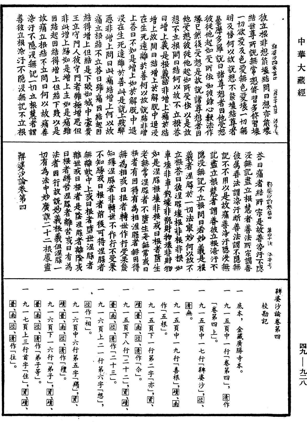 鞞婆沙論《中華大藏經》_第49冊_第0928頁
