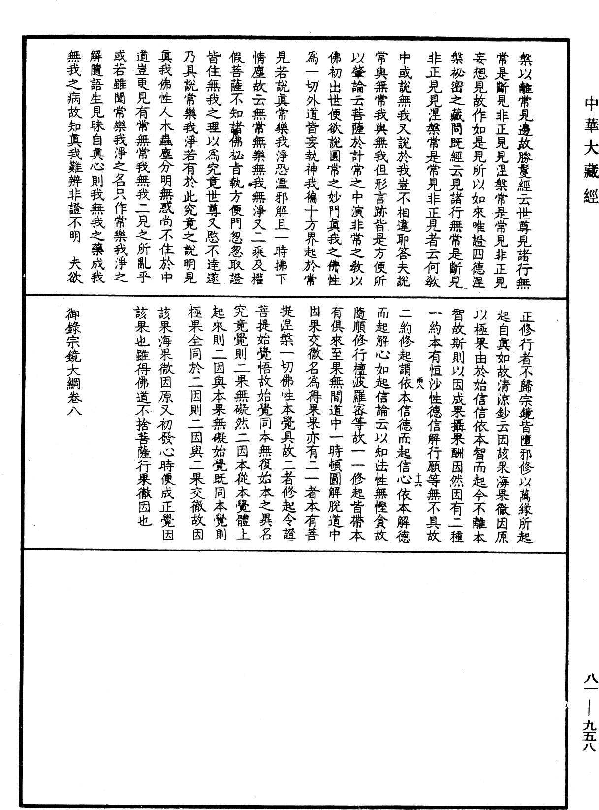 御錄宗鏡大綱《中華大藏經》_第81冊_第0958頁