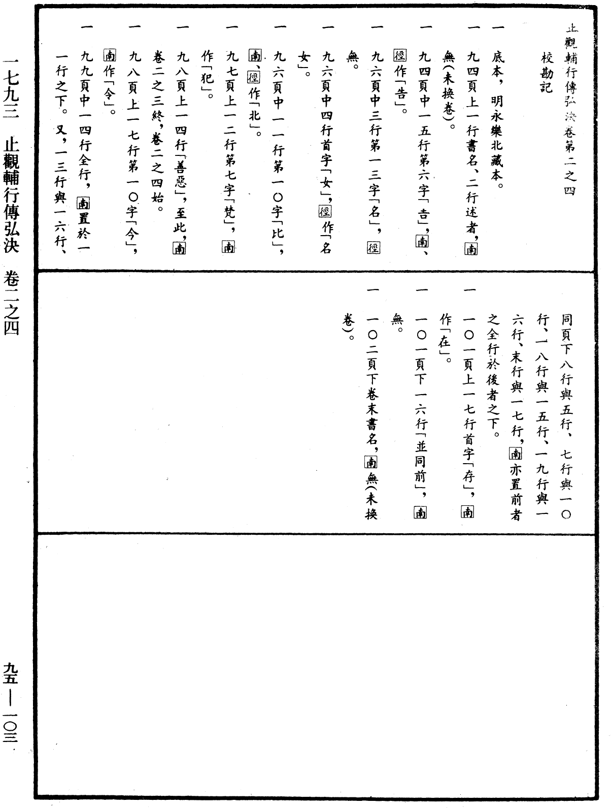 止观辅行传弘决《中华大藏经》_第95册_第103页