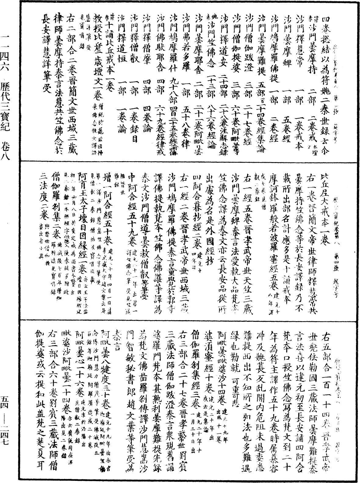 歷代三寶紀《中華大藏經》_第54冊_第247頁