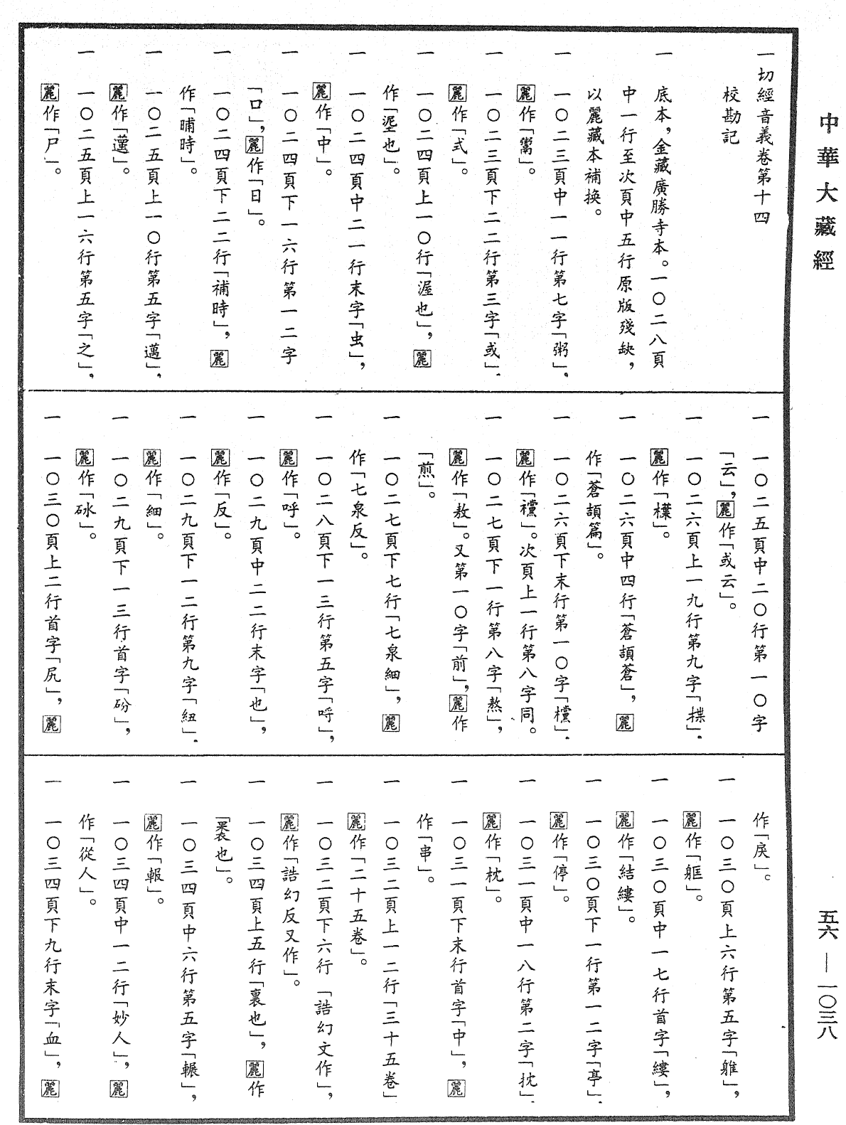 File:《中華大藏經》 第56冊 第1038頁.png