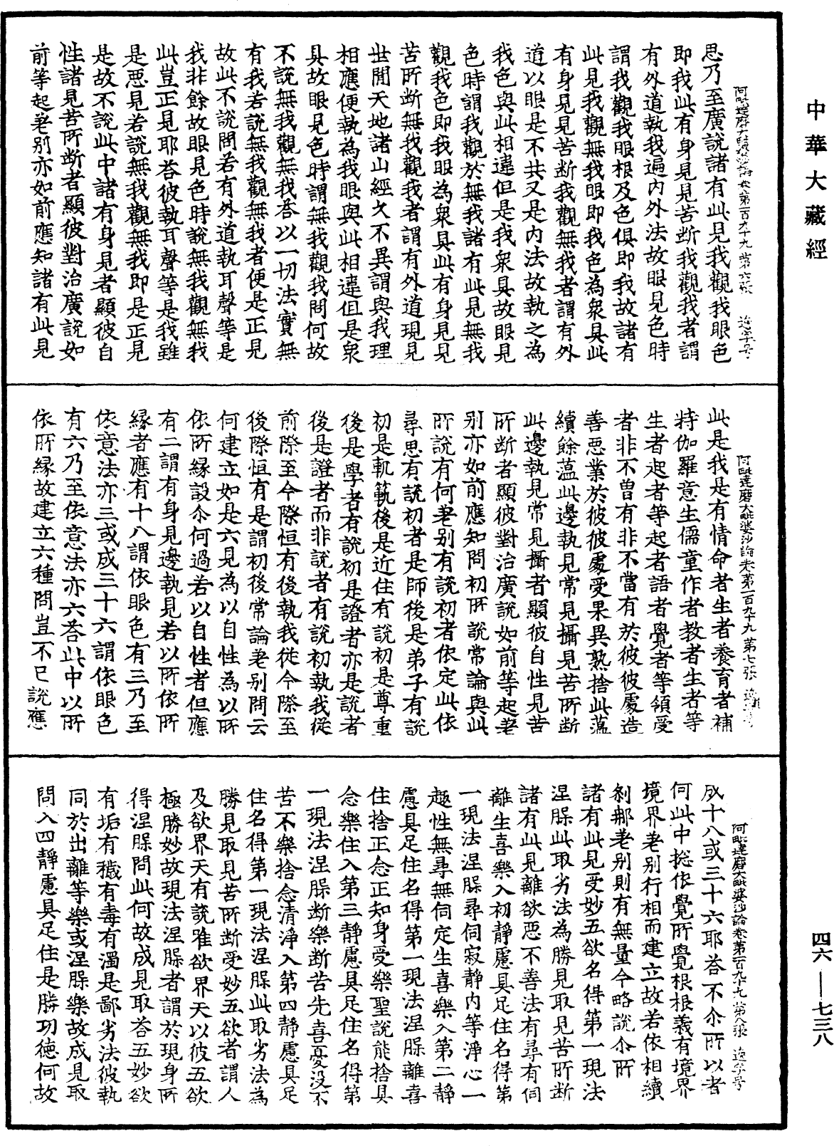 阿毗達磨大毗婆沙論《中華大藏經》_第46冊_第0738頁