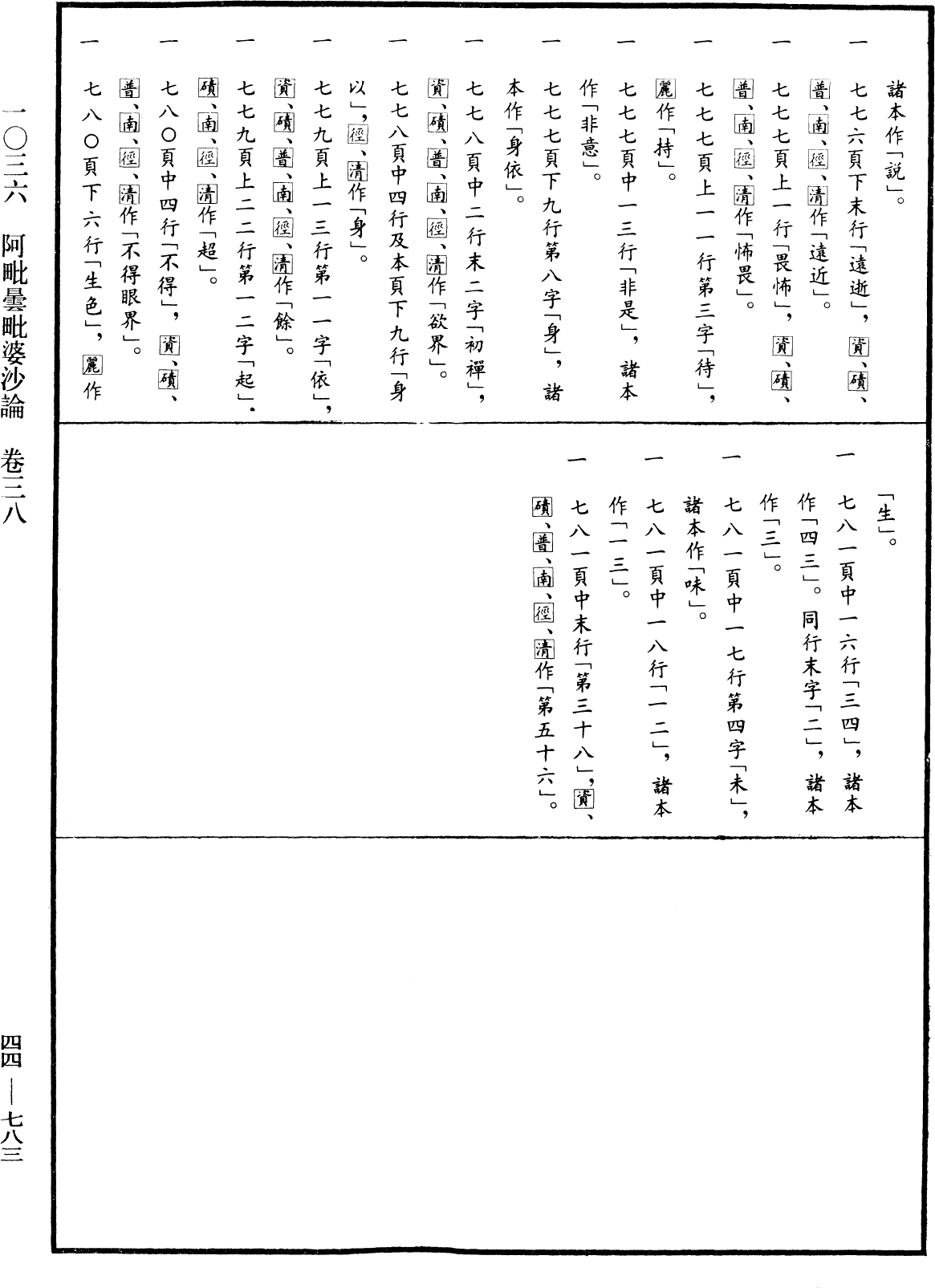 阿毗曇毗婆沙論《中華大藏經》_第44冊_第0783頁38