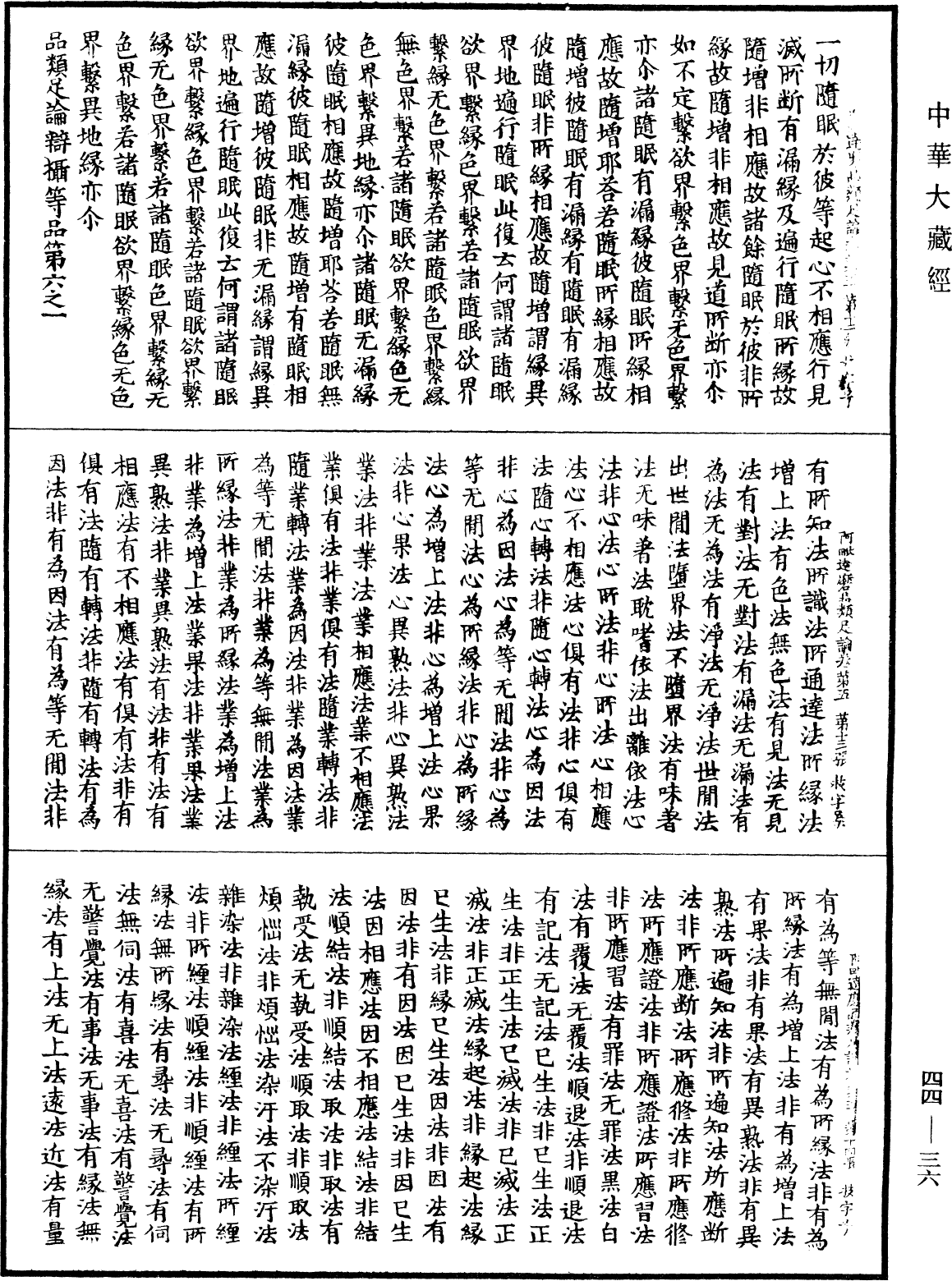 阿毗達磨品類足論《中華大藏經》_第44冊_第0036頁