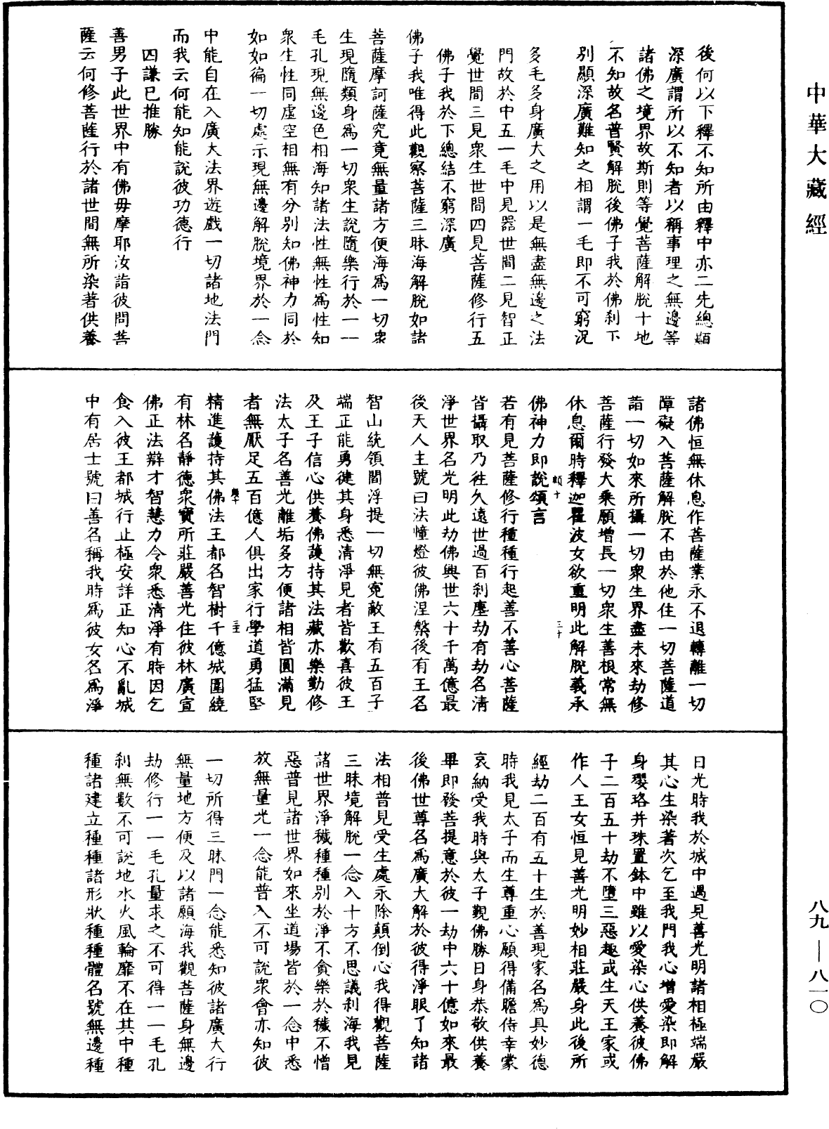 大方廣佛華嚴經疏鈔會本《中華大藏經》_第89冊_第810頁