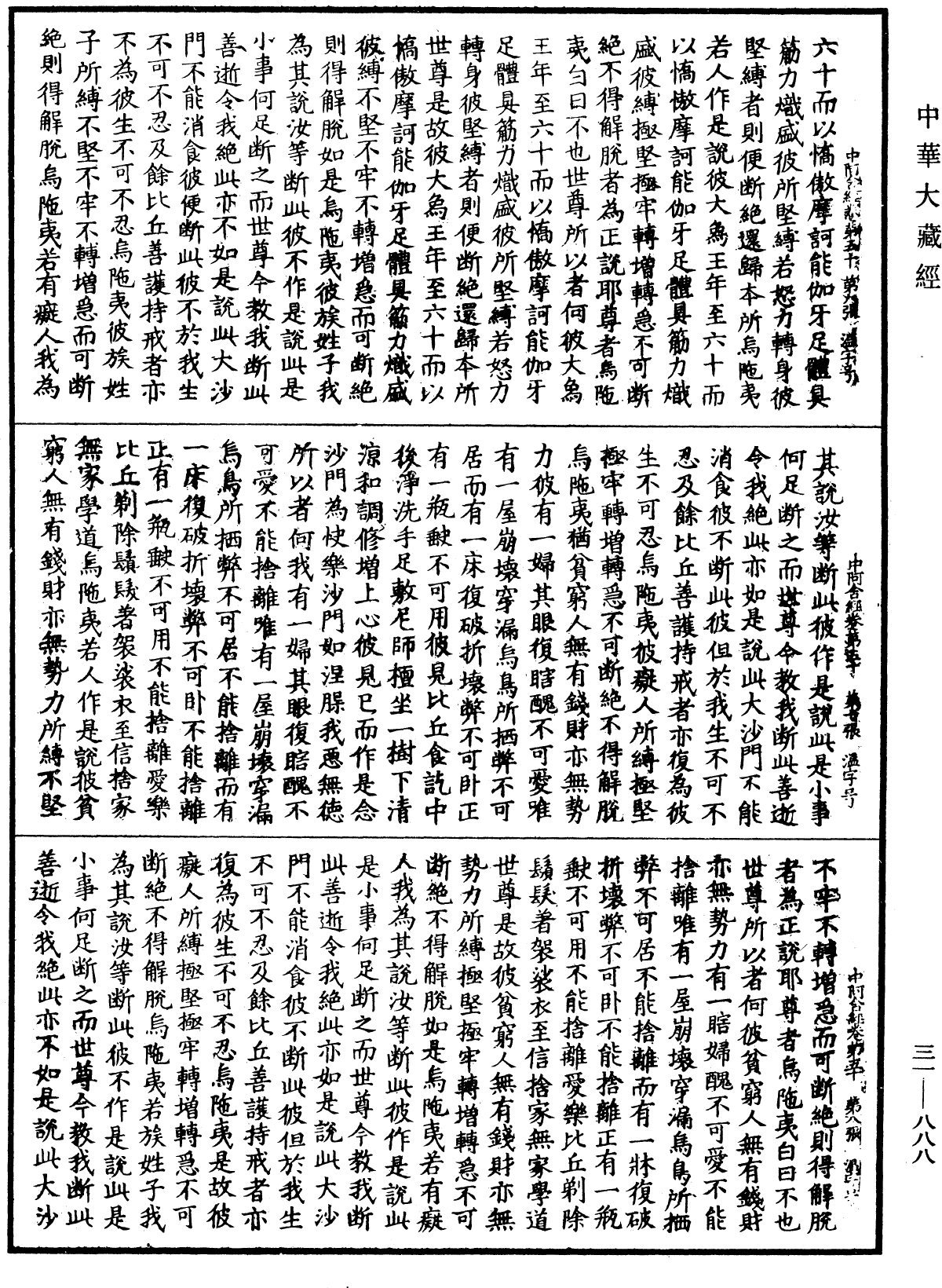 中阿含經《中華大藏經》_第31冊_第0888頁