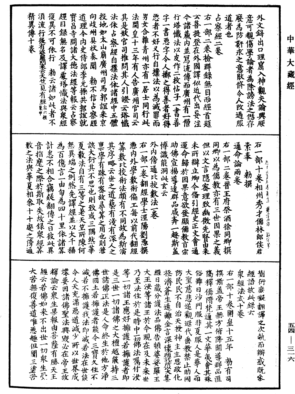歷代三寶紀《中華大藏經》_第54冊_第316頁