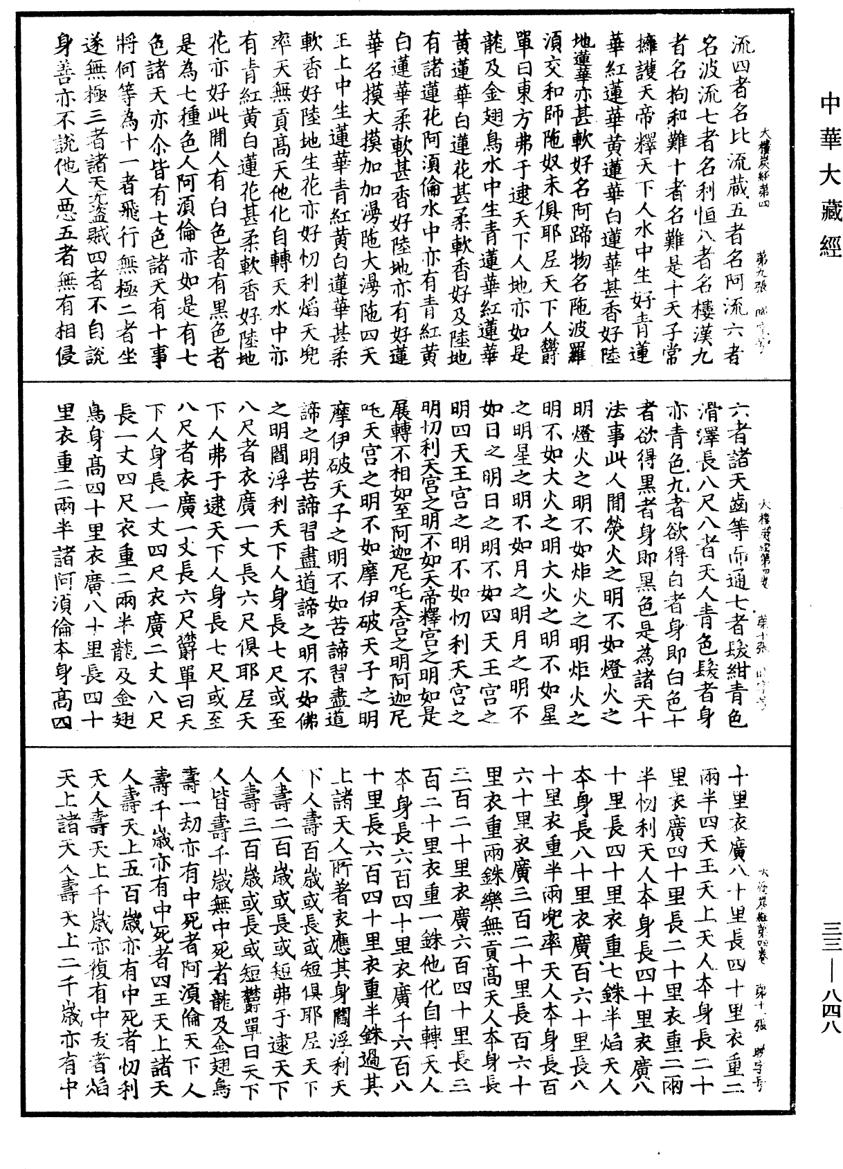 大樓炭經《中華大藏經》_第33冊_第0848頁