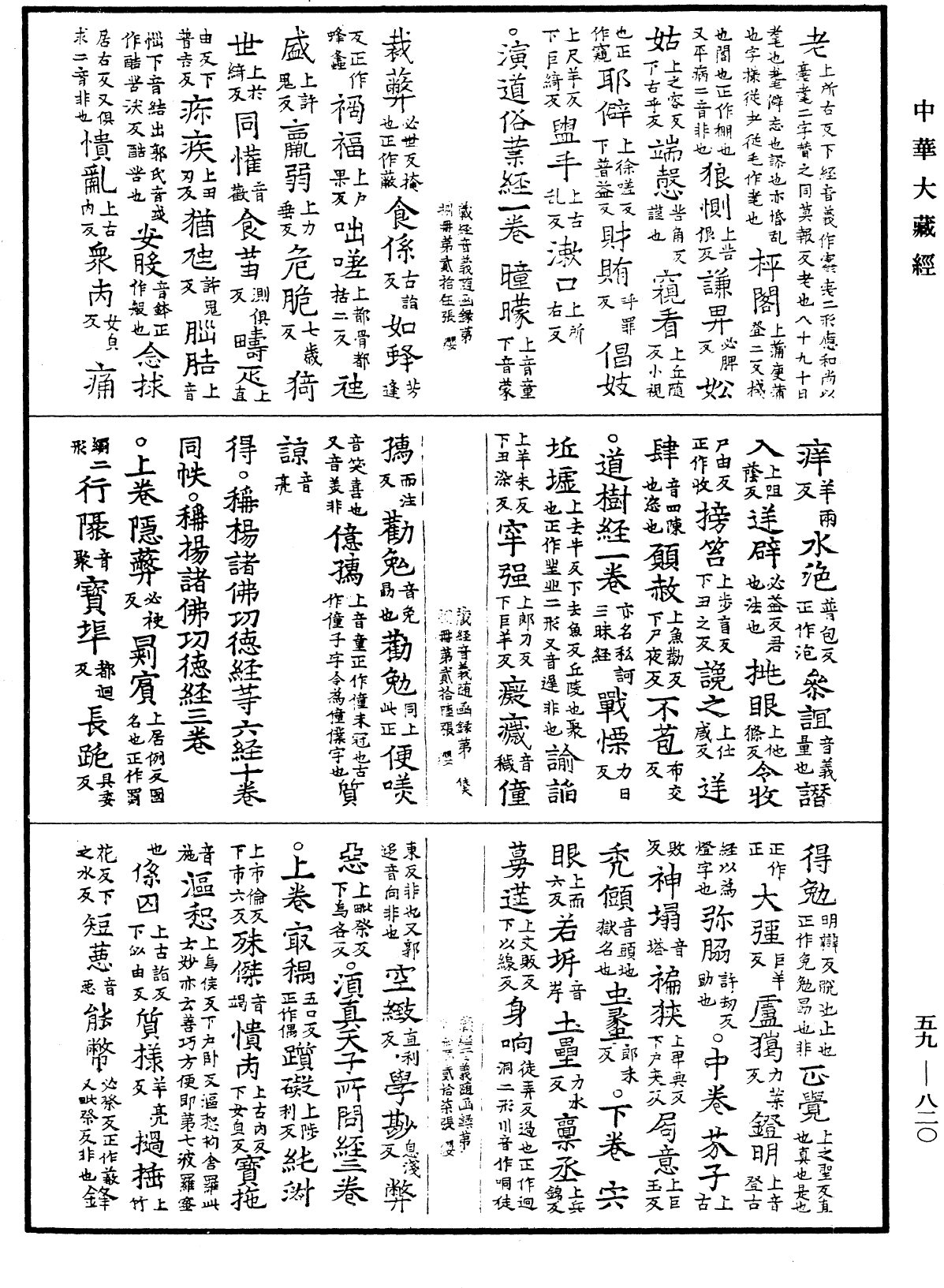 新集藏經音義隨函錄《中華大藏經》_第59冊_第0820頁