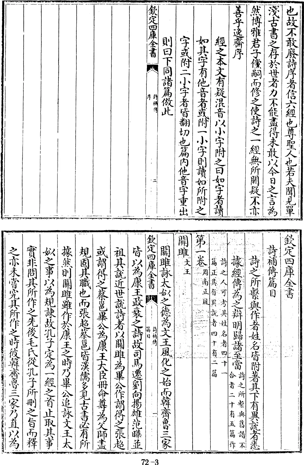File:詩補傳 三十卷 篇目一卷 (宋)範處義撰 - 四庫全書經部第72冊.djvu